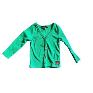 Beau Hudson Kelly Green Ribbed Knit Cardigan 3-6 months Unisex Casual NWOT